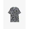Zadig & Voltaire Womens Encre Butterfly-print Flutter-sleeve Woven Blouse In Encre