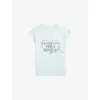 Zadig & Voltaire Womens Cloud Cloe Rhinestone-print Short-sleeve Cotton T-shirt Xs In Blue