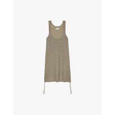 Zadig & Voltaire Womens Black Daby Sleeveless Metallic Woven Mini Dress Xs
