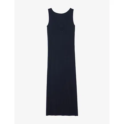 Zadig & Voltaire Womens Deva Sleeveless Cotton-blend Maxi Dress Encre