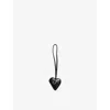 Zadig & Voltaire Womens Black Flash Heart Leather Keyring