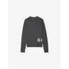 ZADIG & VOLTAIRE WOMENS ANTHRACITE IVY TEXT-LOGO INTARSIA MERINO-WOOL JUMPER