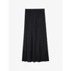 Zadig & Voltaire Womens Noir Jeanne Jacquard-print High-rise Silk Midi Skirt In Black