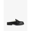 Zadig & Voltaire Womens Noir Joe Shearling-lined Backless Leather Loafers Eur 38/5 Uk In Noir
