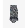Zadig & Voltaire Zadig  Voltaire Butterflies Printed Midi Skirt In Encre