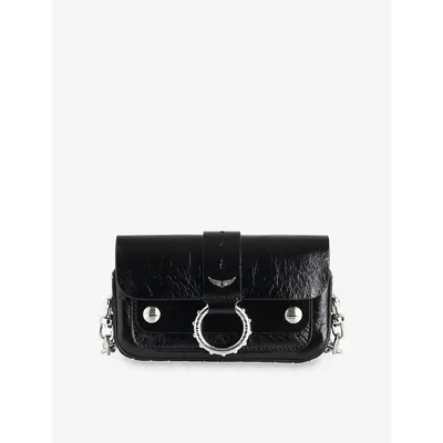 Zadig & Voltaire Womens Kate Branded Leather Wallet Bag Black