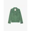 Zadig & Voltaire Womens Klimi Studded Cotton Jacket Coriander In Coriander