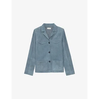 ZADIG & VOLTAIRE WOMENS ZADIG&VOLTAIRE LARON REGULAR-FIT SUEDE JACKET