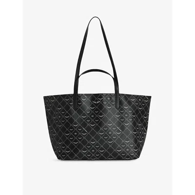 Zadig & Voltaire Womens Noir Logo-print Coated-canvas Xl Shopper