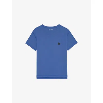Zadig & Voltaire Womens Surf Marta Heart-embroidered Cotton T-shirt