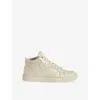 Zadig & Voltaire Womens Mid Fly Wing-embroidered Leather Mid-top Trainers Flash In Flash
