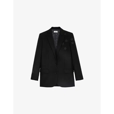 Zadig & Voltaire Veste Viva Strass Star Noir In Black