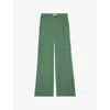 Zadig & Voltaire Womens Coriander Parky Flap-pocket Wide-leg High-rise Cotton Trousers