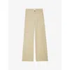 Zadig & Voltaire Womens Parky Flap-pocket Wide-leg High-rise Cotton Trousers Latte