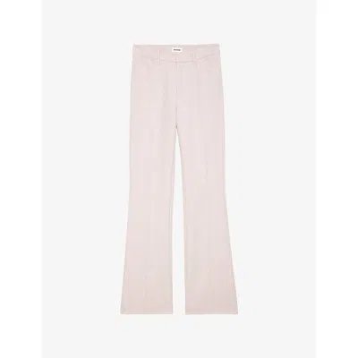 Zadig & Voltaire Womens Pistol Flared-leg Cotton-blend Trousers Lilas