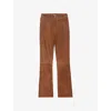 Zadig & Voltaire Womens Pistol Flared-leg Mid-rise Suede Trousers Cognac In Cognac