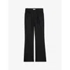 Zadig & Voltaire Womens Pistol Flared-leg Wool Trousers Encre In Noir