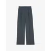Zadig & Voltaire Womens Gris Chine Puros Straight-cut Mid-rise Wool-blend Trousers In Gris Chine