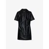 Zadig & Voltaire Ralmy Cuir Lisse Leather Shift Dress In Black