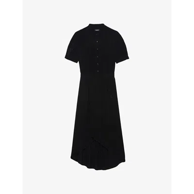 Zadig & Voltaire Womens Rimaz Short-sleeved Woven Midi Dress Black