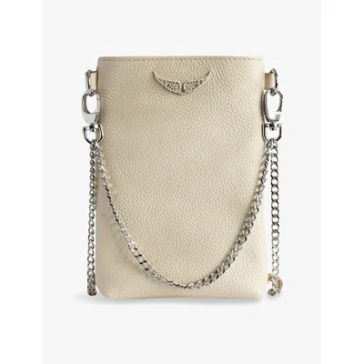 Zadig & Voltaire Womens Flash Rock Brand-plaque Leather Phone Pouch