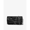 Zadig & Voltaire Womens Rock Graffiti Logo-embellished Leather Clutch Black In Black