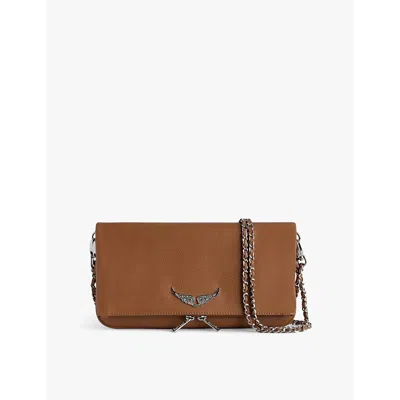 Zadig & Voltaire Rock Leather Shoulder Bag In Heritage