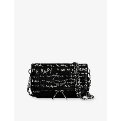 Zadig & Voltaire Womens Rock Nano Leather Clutch Bag Black