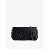 Zadig & Voltaire Womens Noir Rock Xl Quilted-stitch Leather Clutch Bag In Noir