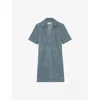 Zadig & Voltaire Womens Uniform Short-sleeved V-neck Suede Mini Dress In Uniform