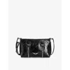 Zadig & Voltaire Womens Sunny Mood Wing-embellished Leather Shoulder Bag Noir