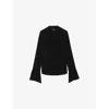 Zadig & Voltaire Womens Taika Open-collar Woven Blouse Black In Black