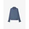 Zadig & Voltaire Womens Thely Wings-embellished Recycled Polyester-blend Satin Shirt Officer