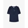 Zadig & Voltaire Puff-sleeve Satin Top In Sailor