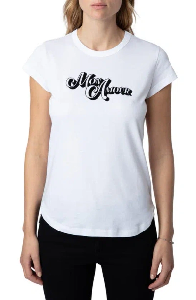 Zadig & Voltaire Mon Amour Cotton Tee In White