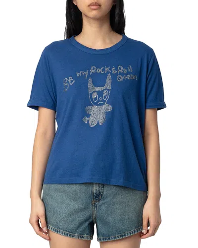 Zadig & Voltaire Woos Rock Devil Ringer Tee In Surf