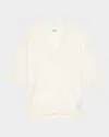 Zadig & Voltaire Womens Wully Rhinestone Knitted Top In Ecru