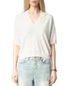 Zadig & Voltaire Womens Wully Rhinestone Knitted Top In Ecru