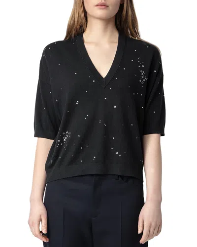 ZADIG & VOLTAIRE WULLY LICO V NECK SWEATER