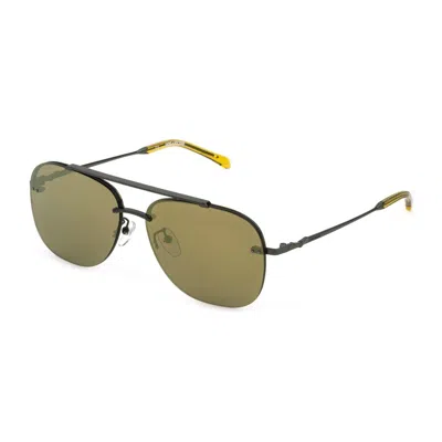 Zadig & Voltaire Yellow Metal Sunglasses In Green