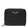 Zadig & Voltaire Mini Textured Finish Wallet In Black