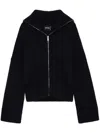 Zadig & Voltaire Womens Noir Attila Ribbed Stretch Wool And Cashmere-blend Cardigan