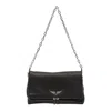 Zadig & Voltaire Wings-logo Chain-strap Shoulder Bag In Black