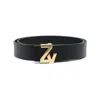 Zadig & Voltaire Logo-plaque Leather Belt In Multicolor