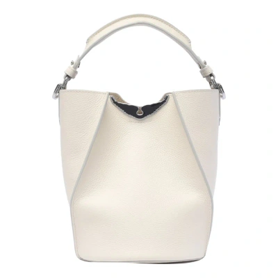 Zadig & Voltaire Womens Flash Borderline Leather Bucket Bag In White