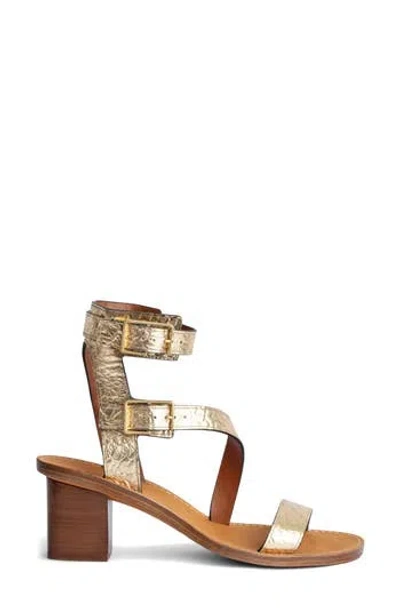 ZADIG & VOLTAIRE ZADIG & VOLTAIRE CECELIA CAPRESE BLOCK HEEL ASYMMETRIC SANDAL
