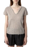 Zadig & Voltaire Celsy Cashmere Henley T-shirt In Latte