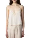 Zadig & Voltaire Christy Lace-trimmed Silk Top