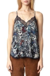 Zadig & Voltaire Christy Soft Butterfly Graphic Top In Encre