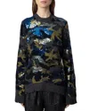 Zadig & Voltaire Cosmy Camo Sequin Sweater